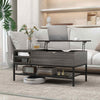 Lift Top Coffee Table Living Room Table w/ Storage Shelf-Grey