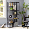 Industrial Ladder Shelf, 6 Tier Bookshelf, Display Rack for Living Room Brown