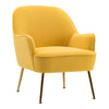 Armchair Accent Tub Chair Yellow Velvet Sofa Metal Legs Living Bedroom Furniture