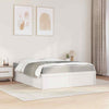 Bed with White 160x200 Solid Wood Pine I7P8
