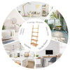 5-Tier Ladder Shelf Bamboo Bookshelf Wall-Leaning Storage Display Plant Stand