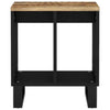Solid Wood Side Table - Industrial-Style End Sofa Table with Metal Legs, T4U6