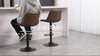 Bar Stools Set of 2, Adjustable Bar Chairs Swivel for Kitchen Brown