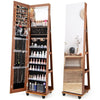 3-in-1 Jewelry Cabinet 360° Swivel Mirror Jewelry Armoire W/ 3-Color LED Lights