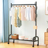 Black Metal Clothes Rail Rack Garment Stand Corner Open Wardrobe with Shelf