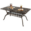 150CM Outdoor Dining Table All-Weather Cast Garden Aluminum Table w/Umbrell Hole