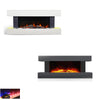 2KW Fireplace Surround Suite Wall Mounted Electric Fire 7 LED Flame Stove Remote