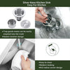 Kitchen Sink Bowl Stainless Steel Drainer Pipe Catering Basin Pot 780*430*210mm