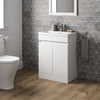 600mm Freestanding Vanity Unit Basin Sink Bathroom Storage Cabinet Gloss White