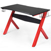 Ergonomic Computer Gaming Desk Workstation Racing Table w/Cup Headphone Holder