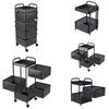 Kitchen Rotating Trolley Shelf Vegetable Fruit Basket Storage Rack Square Holder