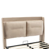 5FT Bed Frame King Velvet Upholstered Ottoman Storage Bed frame with LED, Beige