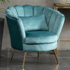 Velvet Scallop Shell Back Tub Chair Armchair Dressing Sofa Stool Bedroom Lounge