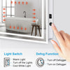 Bathroom Led Mirror With 2 Light Colors Illuminated Demister Pads 70x50/50x70cm