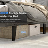 Upholstered Bed Frame with Channel Tufted Headboard-Grey