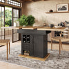 Extendable Dining Table with Wooden Effect Worktop Storage Cabinet Kitchen Table