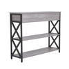 X-Frame Industrial Console Table Drawer Sofa Side Table Entryway Display Shelves