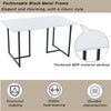 Dining Table 140 cm Rectangular Marble Effect Kitchen Table w/ Black Metal Legs