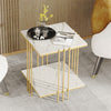 Luxury Marble Coffee Table Side Table Golden Pole Legs Support Desk Nightstand