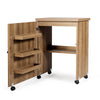 Folding Sewing Table 2 IN 1 Rolling Craft Table Home Office Desk Workstation