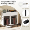 Record Player Stand Vinyl Storage Cabinet Drawers Shelves Charging Station USB C