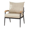PU Single Sofa Wood Arm Metal Frame Comfort Save Space Office Home Hotel Lounge
