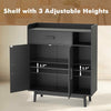 Home Office Sideboard Storage Organizer Floor Storage Cabinet-Black