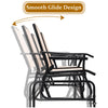 Outdoor Rocking Lounger 2-Seat Garden Patio Swing Glider Chair w/Center Table