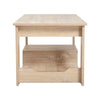 Rectangular Coffee Table Side End Table Wooden TV Stand with Storage Shelf Rack
