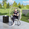 Egg Chair with Cushion, Headrest, Grey, Refurbished