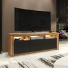 TV Unit 160cm I Sideboard Cabinet I TV Stand I Black Matt Doors I Free LED