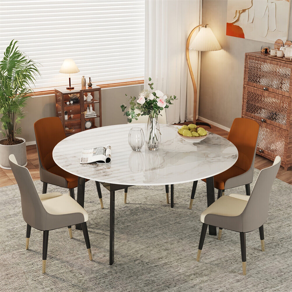 Restackable Table Retractable Dining Table Heavy Duty Sintered Stone Variable Shape for ...