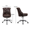 Home Office Chair PU Leather Computer Desk Chair Swivel Armless Chair Study Work