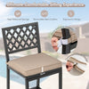 2 PCS Pub Bar Chairs Barstools Metal Frame Garden Patio Dining Chairs w/Cushions