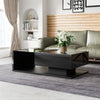 COFFEE TABLE WITH LED LIGHT, HIGH-GLOSS BLACK WITH DRAWER LIVING ROOM FURNITURE