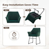2PC Green Dining Chair Velvet Padded Seat Dining Room Kitchen Chair Modern