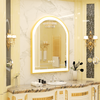 Gold Arch LED Lighted Bathroom Mirror Wall Makeup Desk Table LED Anti-fog Mirror
