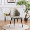 Pair of Grey Faux Leather Padded Dining Chairs Seat Kitchen Restaurant Chair