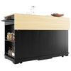 Rolling Kitchen Island Storage Trolley with Drop Leaf Top and 2 Drawers, Black