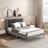 Double Bed Frame Upholstered Velvet Headboard Slatted Base Modern Bedroom Luxury