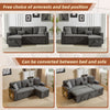L-Shaped 3 Seater Corner Sofa Bed Pull Out Sectional Couch with Storage, Grey