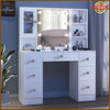 Large Dressing Table With Hollywood LED Mirror Drawer Shelves Vanity Makeup Desk