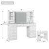 Makeup Vanity with Mirror and Lights, 12 Drawers Vanity Desk with Chair