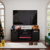 60'' TV Stand with 30'' Electric Fireplace Storage Cabinet Media Entertainment