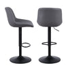 Ralex-chair Bar Stool Set of 2, Swivel Barstools with Back,PU Leather Grey