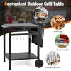 Movable Dining Cart Table Double-Shelf Trolley Outdoor Prep Cart Grilling Table