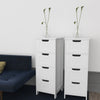 Bathroom Drawers | White 4 Drawer Storage Cabinet Unit Free Standing Wooden