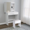 Foldable Makeup Table Set Drawer Mirror Storage Makeup Room White Dressing Table