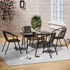 Garden Bistro Furniture Table Rattan Chairs Variable Shape with Umbrella Hole