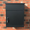 Medium Parcel Delivery Drop Box Lockable Home Storage Letter Post Box Black
